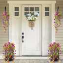 Artificial Fake Hanging Flowers Plants for Outdoor Spring Summer Decoration, 4pcs Faux Silk Realistic UV Sun Resistant Daisy for Outside Porch Patio Window Box Yard Home Decor (Colorful Mix)