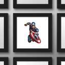 Trends International Gallery Pops Marvel Comics Avengers - Captain America Wall Art Wall Poster, 12" x 12", Black Framed Version