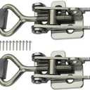 Adjustable Buckle Cabinet Boxes Lever Handle Toggle Catch Latch Lock with Screws,2 Pcs (SK-2S,Range:97-123mm)