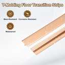 uxcell 4Pcs 2.9ft x 0.59" T Molding Floor Transition Strips, Aluminium Alloy Vinyl Flooring Gap Trim for Joining Laminate Planks Tiles Floor Gaps, Gold