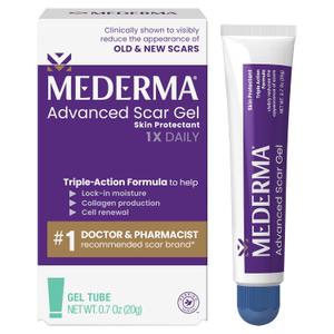 Mederma Advanced Scar Gel  Treats Old & New Scars, Reduces Appearance of Scars from Acne, Surgery, Burns, Injury & Stretch Marks, 0.70 Oz (20g)