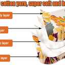 MSGKV Boho Throw Blanket for Bed 100% Cotton Throw Floral Couch Blanket 80''x90'', Spring Breathable Travel Muslin Blanket for Women Home Decor