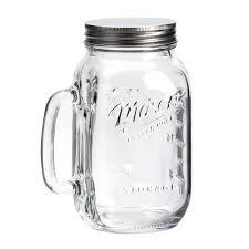Mason Craft & More Glass Jar with Handle and Lid - Clear