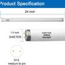 6Pack F20T12/D Daylight 24 inch 20 watt T12 Straight Fluorescent Light Tube, 1350 Lumens, 6500K Daylight, Medium Bi-Pin G13 Base