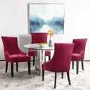 Lellen Velvet Stretch Wingback Chair Cover Slipcover - Reusable Protector Cover for Dining Room Banquet Home Decor etc Machine Washable Hand Washable (Wine, 2PC)