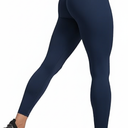 CRZ YOGA Secretsculpt Butterlift Workout Leggings 25" - No Front Seam High Waisted Womens Yoga Pants Booty Scrunch Butt S Dark blue
