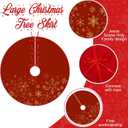 Tiamon 48 Inch Christmas Tree Skirt Large Double Layer Xmas Tree Decoration Christmas Tree Skirt Mat Decor for Winter Holiday Party Christmas Decoration(Red)