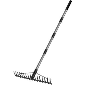 Walensee 5.4FT Bow Rake Heavy Duty Garden Rake with Stainless Steel Handle, 17 Steel Tines Garden Tool for Loosening Soil Gathering Leaf Leveling Lawn Farming Land Management Yarn Thatch Rakes