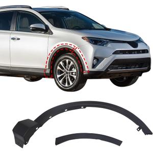 SecosAutoparts 2pcs Front Right Side Wheel Fender Trim Molding Compatible with Toyota Rav4 2016-2018 2.5L l4 Replace# 75601-0R060 52112-0R060 7560142100 TO1291113