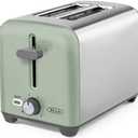 BELLA 2 Slice Toaster, Quick & Even Results Every Time, Wide Slots Fit Any Size Bread Like Bagels or Texas Toast, Drop-Down Crumb Tray for Easy Clean Up, Stainless Steel and Sage