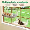 Zakkart SnugCloud Foldable Cat Window Perch - Cordless, Ultra Soft Machine Washable Bed with 4-Sided Bolster, Metal Frame - Window Hammock for Large Cats and Kittens (Cream White, Medium) (Medium (22.8"x15.7"))