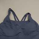 RUNNING GIRL High Impact Sports Bras for Women - Scoop Neck Strappy Sports Bra High Support Moulded Cup Workout Bra (Blue, L)