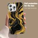 Compatible for iPhone 16 Pro Max 6.9 Case Glitter Black Gold Quicksand Shockproof Black Elegant Phone Cover for Lady Boss