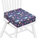 Zicac Portable Toddler Booster Seat for Dining Table, Safer Non-Slip Kids Booster Seat with Double Adjustable Straps, Washable Detachable Strong Support Increasing Cushion for Child (Purple Octopus)