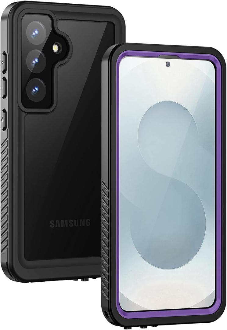 Lanhiem for Samsung Galaxy S25+ Plus Case, IP68 Waterproof Dustproof Case with Built-in Screen Protector, Rugged Full Body Shockproof Protective Cover for Galaxy S25 Plus 6.7 Inch, Purple