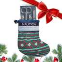 Pack Of 4 Nautica Nail Grooming Kit for Men - Complete Set in a Christmas Stocking | 4 Premium Quality Tools for a Well-Groomed Look, Green/Red