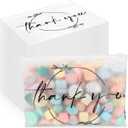 Ireer 100 Pcs Thank You Gift Makeup Bags EVA Clear Cosmetic Bag with Zipper Mini Makeup Thank You Toiletry Cosmetics Bulk Gifts for Women Birthday Daughter Sister(Clear)