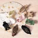 8 Pcs French Flat Hair Clips for Women Matte Claw Clips for Thick & Thin Hair No-Slip Hair Claw Strong Hold Styling Barrettes Accessories (8 PACK 6 Matte COLORS 02)