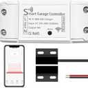 Smart Garage Door Opener, Universal WiFi Garage Door Remote Controller with Smartphone App Control, Door Left Open Alert, Compatible with iOS, Android, Alexa, Google Assistant, IFTTT, No Hub Needed