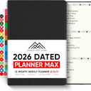 Dated, 2026 Planner, 8.5" x 11" - The Productivity Planner to Achieve Your 2026 Goals - Planner 2026-2027 by PRODUCTIVITY STORE (A4, BLACK)