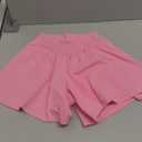 PrinStory Athletic Shorts for Women High Waisted Tennis Shorts Lightweight Workout Running Flowy Skorts (Small, Pink)