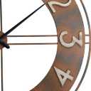 40-Inch Metal Decorative Rusty Wall Clock with Arabic Numerals, XX-Large