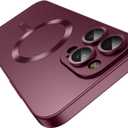 Misscase Magnetic Case for iPhone 13 Pro Max MagSafe with Camera Lens Protector,Full Protection Slim Smooth Shockproof Anti-Scratch Soft TPU Bumper Phone Case for iPhone 13 Pro Max Wine Red