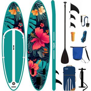 Inflatable Stand Up Paddle Board, 11' Paddle Boards with Stable Fin and Durable SUP, Non-Slip EVA Deck, Ultra-Light Manual Air Pump,Our SUP for Youth & Adults of All Skill Levels