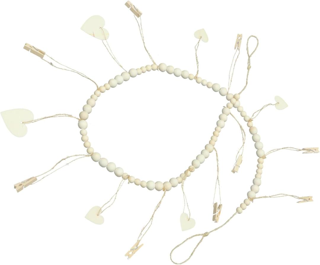 Zerodeko DIY Picture Display Wooden Beads Photo Hanging Clips String Home Decor
