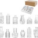 Retro Glass Vase, Flower Arrangement Medieval Small Vase Set, 9 pieces