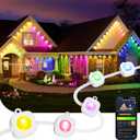 Linkind Outdoor Eave Lights for Easter Lights,100ft with 72 Triple-LED,AI Lighting, RGBTW Smart Outdoor Lights LED Strip Lights, IP67 Waterproof, Works with Alexa,Google Assistant