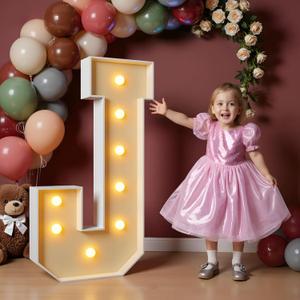 imprsv 3FT Block Marquee Letters Light Up Letters for Birthday Baby Shower Party Backdrop Decor, Large Light Up J for Wedding Decorations Engagement Party Decorations