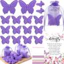 50 Sets Butterfly Themed Baby Shower Favors Butterfly Soap with Thank You Cards Gift Bag for Guest Gender Reveal Party Decorations Baby Shower Game Prizes Wedding Favor(Purple)