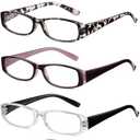 Reading Glasses Blue Light Blocking, 5-Pack Reading Glasses for Women with Comfort Spring Hinges, Anti UV/Glare Readers 1.75