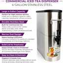 TQS CAFE Commercial Iced Tea Dispenser, 4 Gallon Stainless Steel Container