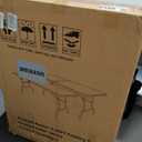 Set of 2 Folding Tables with Carrying Handle Lightweight Rectangular Portable Plastic Camping Table Steel Legs for Party, Dining, Wedding, Events, Picnic Indoor, Outdoor (5.85FT, White)