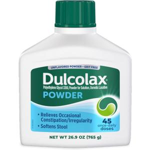 Dulcolax Laxative Powder, Gentle Constipation Relief, 45 Doses