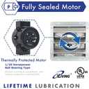 iLiving 12-Inch Wall Mounted Exhaust Fan with Variable Speed, 960 CFM, 1400 SQF Coverage Area, Silver