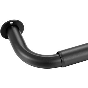 Room Darkening Curtain Rod, Wrap Around Design, Extra-Thick 1-Inch Diameter Single Drapery Rod, Extendable Metal Rod Set for the Blackout Curtains and Sheer (Matte Black, 48-84")