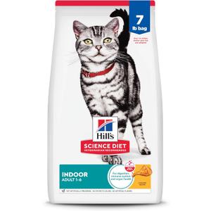 Hill's Science Diet Indoor, Adult 1-6, Easy Litter Box Cleanup, Dry Cat Food, Chicken Recipe, 7 lb Bag (EXP 05/01/27)