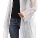 Besshopie EVA Raincoat Waterproof Rain Poncho Reusable Unisex Men Women Long Clear Rain Wear (White)