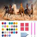 Jethami Horse Diamond Painting Kits for Adults, 5D DIY Large Size Round Big Diamond Art Animals Kits Full Drill Dimond Paint with Diamonds for Beginners Teens 31.5 x 15.7 In