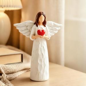 Sympathy Gifts for Loss of Loved One - 6.9" Angel Sympathy Gift, Memorial Gift for Loss of Dad Mom Grandmother, Angel Figurine for Bereavement Remembrance Gifts, Angel Statue Holding a Heart
