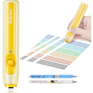 Heat Pen Eraser for Erasable Gel Ink Pen - Electric Ink Remover for Heat Erasable Gel & Rollerball Pens, 1-Second Clean Erase, USB-C Rechargeable, Safe for Students & Note-Taking -Yellow