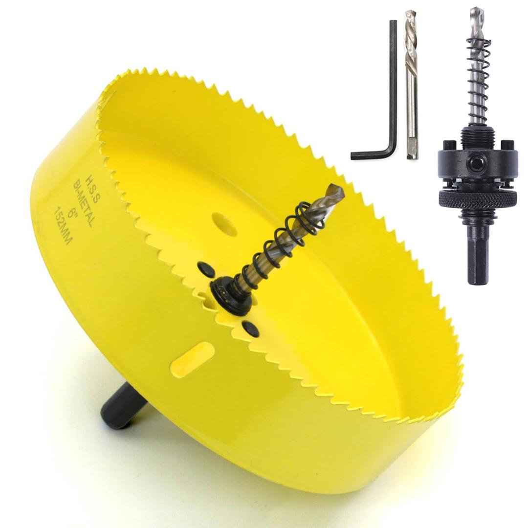 6 inch Hole Saw for Wood,Cornhole Boards,Metal,Drywall,Plasterboard and Plywood