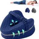 Alignment Pillows for Side Sleepers, Hip Alignment Pillow, Knee Pillow for Side Sleepers, Leg Pillows for Sleeping, Suitable for Relieving Leg, Back, Knee (Grid Blue)