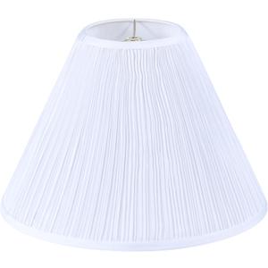 Aspen Creative 33196, Hardback Empire Transitional Spider Lamp Shade, Mushroom Pleated White Faux Silk Fabric, 6" Top x 16" Bottom x 12" Slant Height