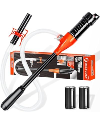 BestCosy Portable Transfer Pump Battery Operated Electric Siphon Pump for Gas, Fuel, Diesel, Water Transfer 2.4 GPM Flow Oil Extractor -Easy to Use Hand Fuel Pump, Multi-Use Siphon Fuel Transfer Pump