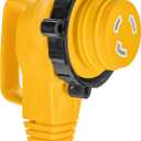 Camco PowerGrip 25-Ft 30 Amp RV Extension Cord w/90 Locking End - Features NEMA TT-30P Male & Marine-Style L5-30R Locking Female Connectors - Rated for 125V/3,750W - 100% Copper 10-Gauge Wire (55524)