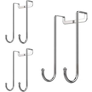 Over Door Hook Heavy Duty Hooks for Hanging - Single Hook Loads up to 50lbs for Kitchen, Bathroom, Bedroom and Office - Pack of 3
